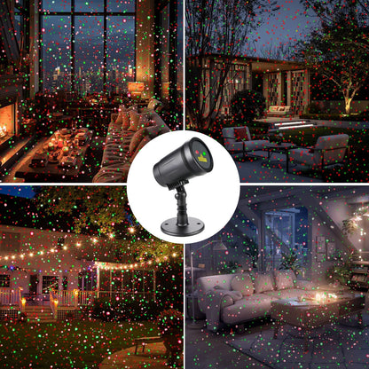 Christmas Projector Lights Outdoor, Christmas Laser Lights Spotlight Red and Green Star Show with Rf Wireless Remote Christmas Decorations for Outdoor Garden Patio Wall Xmas Holiday Party