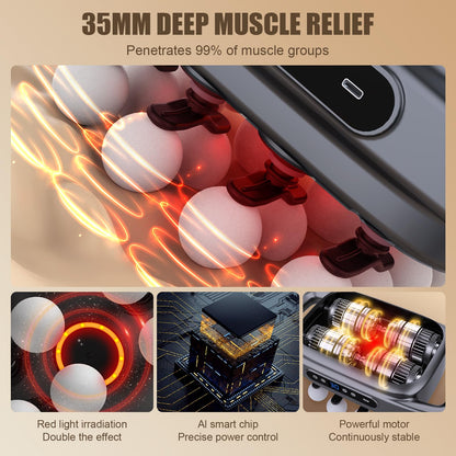 Fathers Day Dad Gifts, 16 Head Massage Gun, 【2026 Upgrade】 12V Motor 60kg Deep Tissue Percussion Massager, 30 Intensity Levels & 3 Smart Modes Multi-Head Back Massager for Legs,Arms,Waist Pain Relief