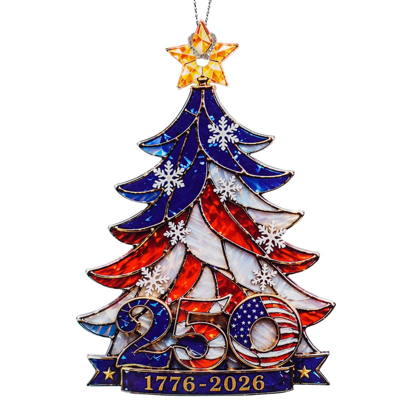 250 Anniversary USA Merchandise - Christmas Ornament 2026 - United States 250th Anniversary Decor – America 250 Years Patriotic Home Decor, 1776–2026 Commemorative Gift, Independence Gift