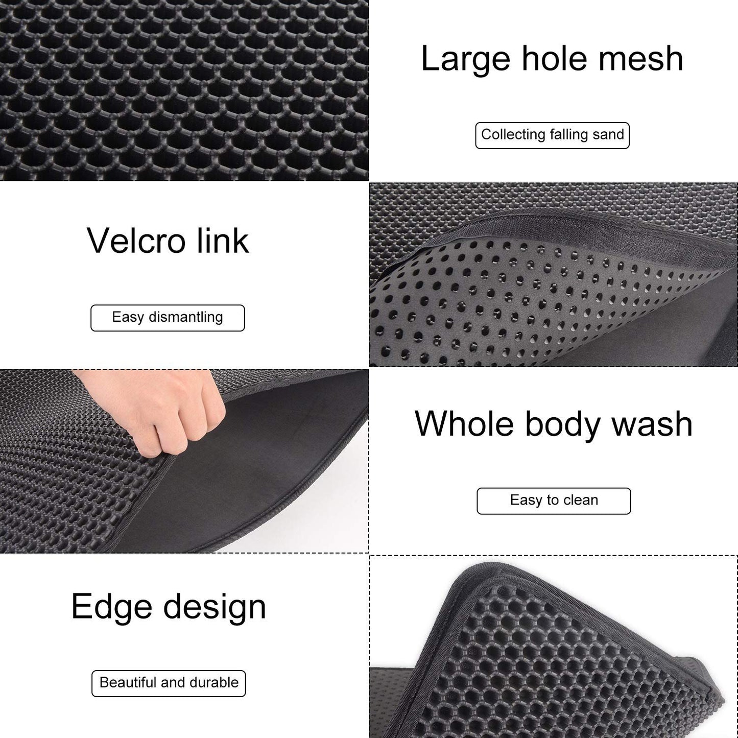 Cat Litter Box Mat Litter Double-Layer Design Waterproof Urine Proof Material, Easy Clean and Floor Carpet Protection Best Scatter Control Easy to Clean, Soft on Paws Cat Tray Mat (Small) (S (Pack of 1))