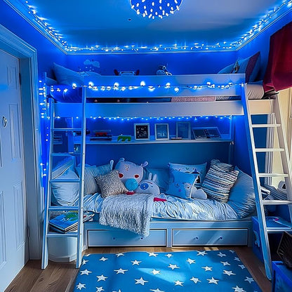 JMEXSUSS 600 Blue LED Halloween Lights Outdoor Waterproof 168ft Blue String Tree Lights Indoor Plug in 8 Modes for Bedroom Fireplace Halloween Party Xmas Christmas Decorations