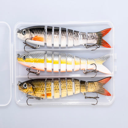 BULUSEL Fishing Lures, Multi-Jointed Segments Swimbait, Bass Lures, Baits,Swimbait, Slow Sinking Lure, Triple Hooks(#6)
