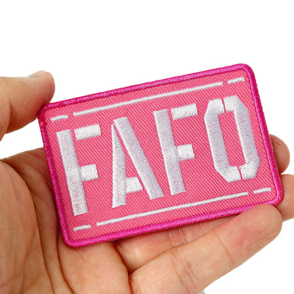 XMJY Pink Hook and Loop Patches - Fuck Around and Find Out Patch, Funny Embroidered Meme Patch, FAFO Patch for Backpacks, Dog Harnesses, Army Vests, Jackets, Jeans, Hats, Helmets