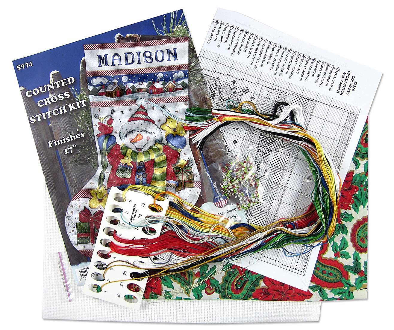 Snowman Fun Counted Cross Stitch Stocking Kit