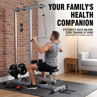 GDLF LAT Pull Down Machine Low Row Cable Fitness Exercise Body Workout Strength Training Bar Machine
