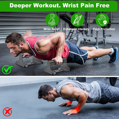 SELEWARE Push Up Bars, Heavy Duty Steel Push Up Stands with Non-Slip Knurled Handles & Lion Base, 600LB Capacity Parallettes Bars for Floor Workouts, Calisthenics, Strength Training, Handstand