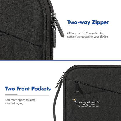 MoKo 7-8 Inch Tablet Sleeve Carrying Case with Handle, Padded Protective Travel Bag for iPad Mini A17 Pro/6th 8.3'', iPad Mini 5/4/3/2th 7.9", Black & Gray
