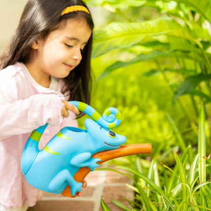 Melissa & Doug Sunny Patch Camo Chameleon Watering Can With Tail Handle and Branch-Shaped Spout