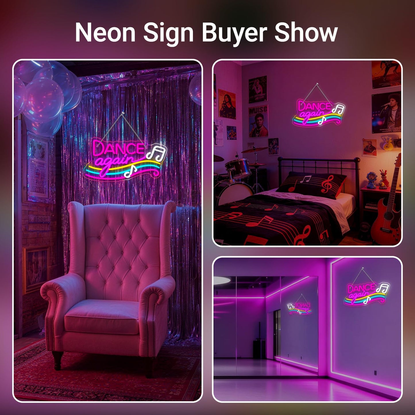 Dance Neon Sign for Girls Bedroom Dance Party Lights up Dance Floor in Music Room Sign Light up Bar Signs Retro Bar Decorations for Home Gym Decor Gymnastics Night Light for Girls