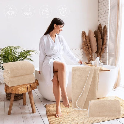 TENSTARS Silk Hemming Bath Towels
