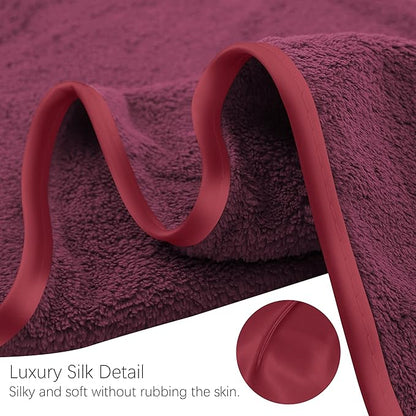 TENSTARS Silk Hemming Bath Towels