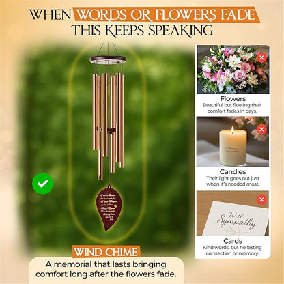 32 Inch Memorial Wind Chimes Outdoor, Sympathy Gifts for Loss of Loved One, Memorial Gifts for Loss of Mom, Sympathy Wind Chimes for Mother, Father, Brother, Sister