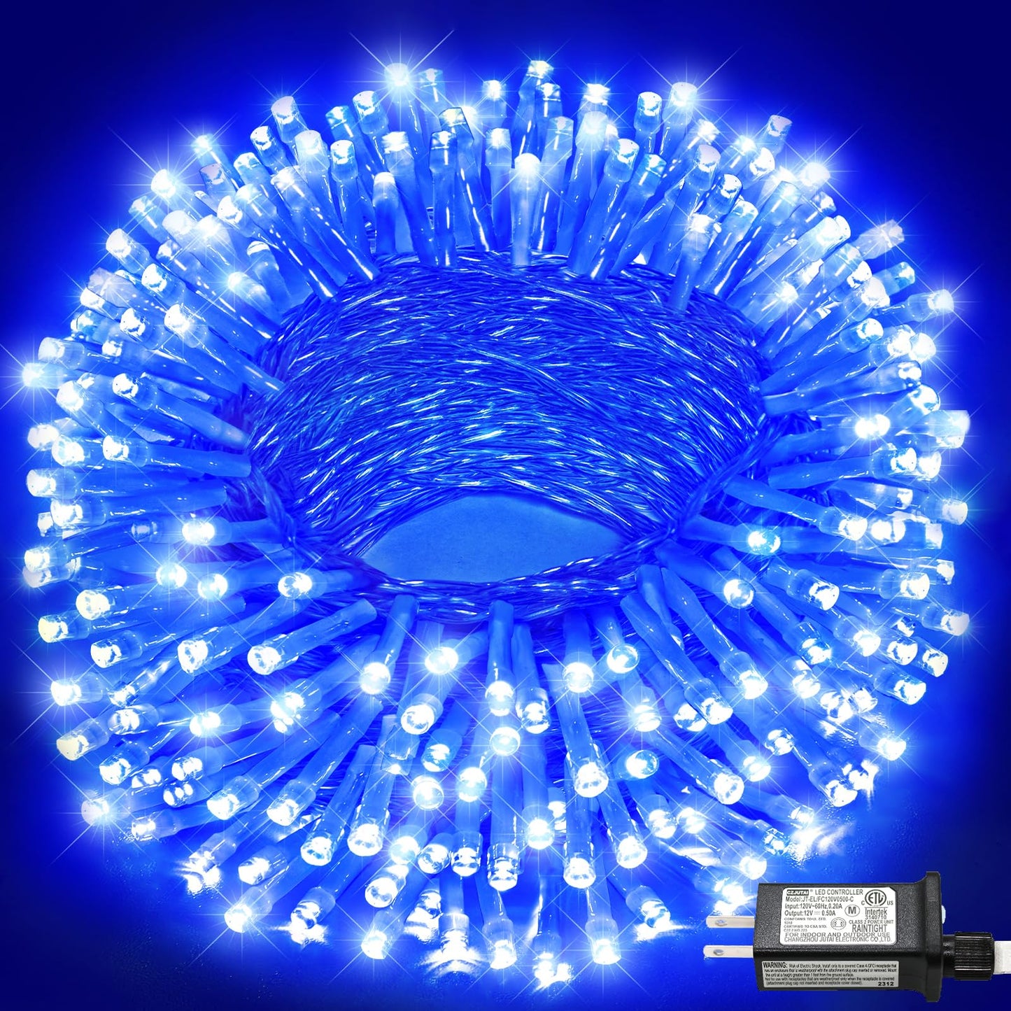 Nielfoi 100FT 300 LED Outdoor String Lights, Plug in Connectable Christmas Lights Indoor, Waterproof 8 Modes String Lights for Outside House Room Wedding Patio Garden Holiady Decorations, Blue