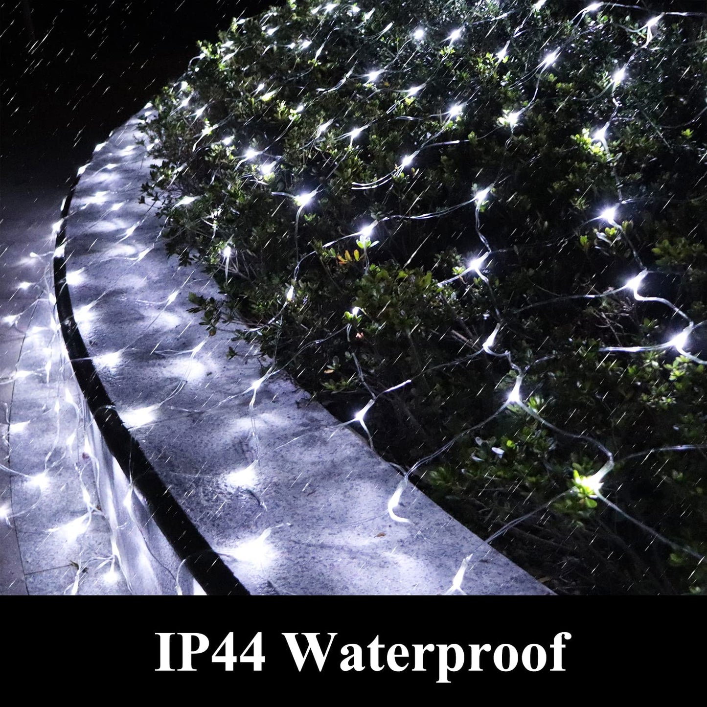 Vicila LED Net Lights Mesh Lights, 240LED Timer Tree Warp Fairy Lights Outdoor Hanging String Light for Christmas, Halloween, Garden, Walkway, Bushes Decor-9.8ft x 6.6ft(White)
