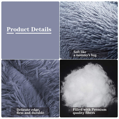 MFOX Calming Dog Bed (L/XL/XXL/XXXL) for Medium and Large Dogs Comfortable Pet Bed Faux Fur Donut Cuddler Up to 25/35/55/100lbs