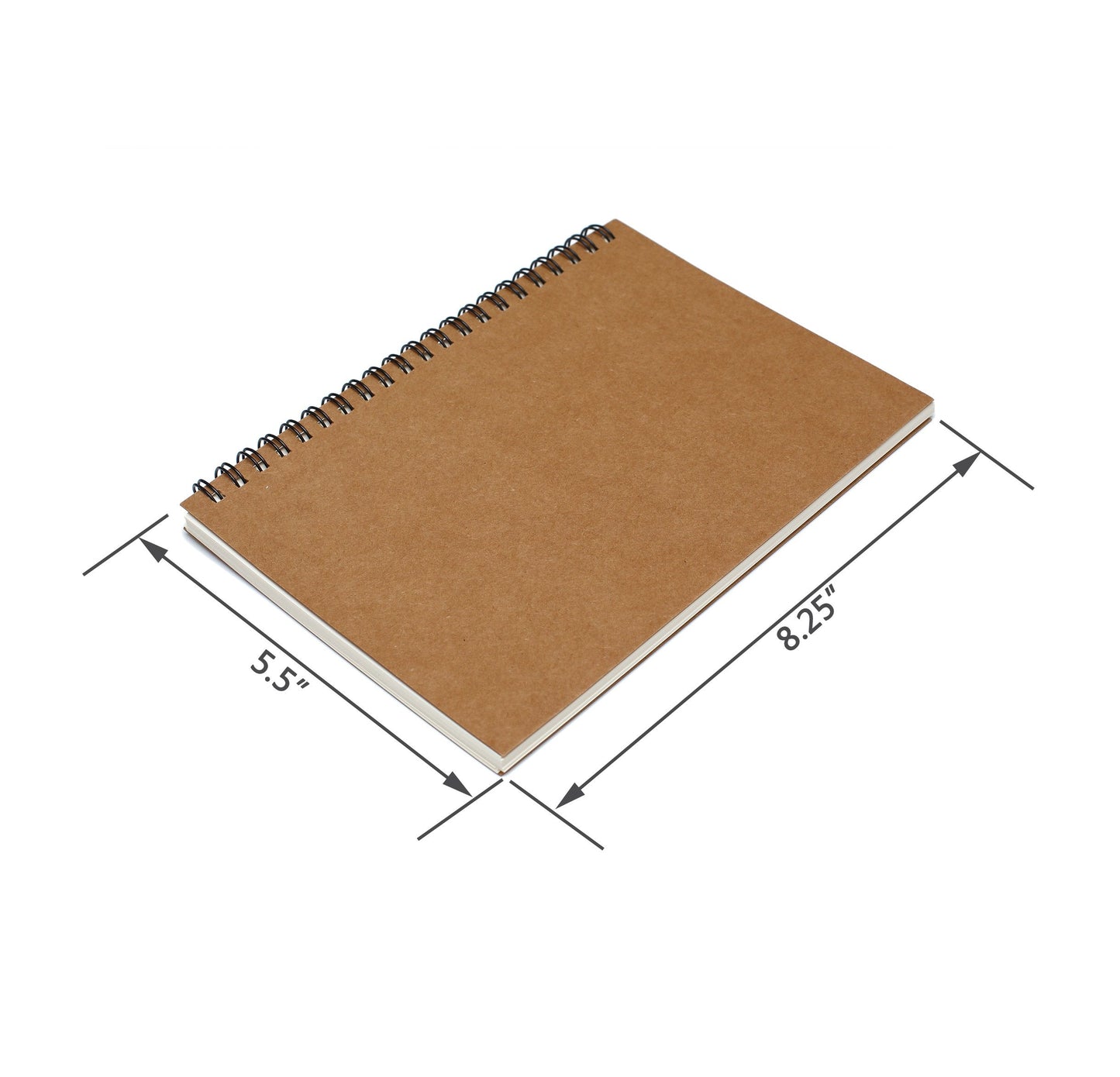 TWONE Soft Cover Spiral Sketchpad Notebooks - Pack of Three - 8.25 inches by 5.5 inches - 100 Pages, 50 Sheets - Perfect for Travel A5 Blank