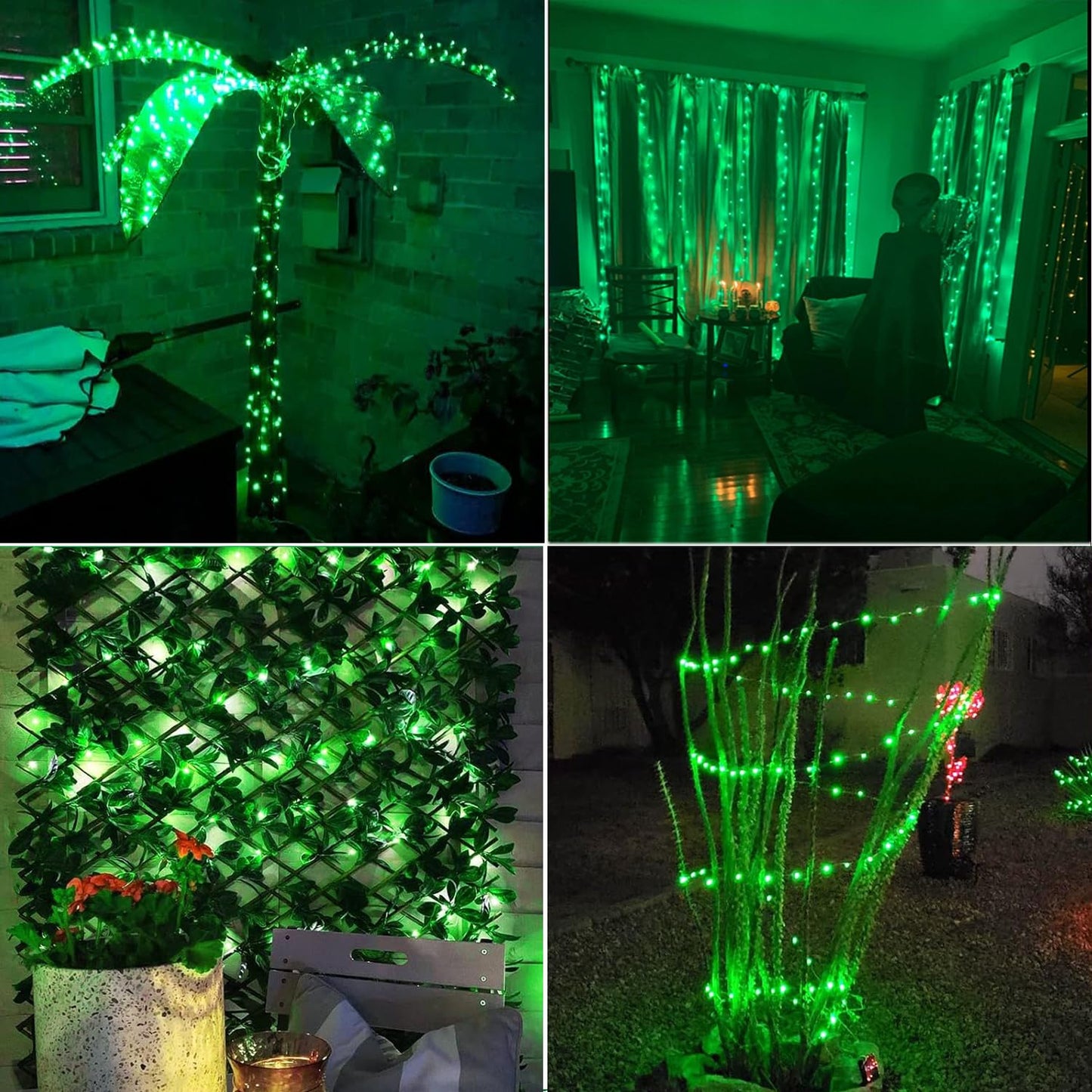 RUICHEN Plug in Fairy String Lights with Switch, Waterproof 66 Ft 200 LED Copper Wire Firefly Lights for Christmas, Parties, Wedding, Ceiling, Craft, Vases, Green
