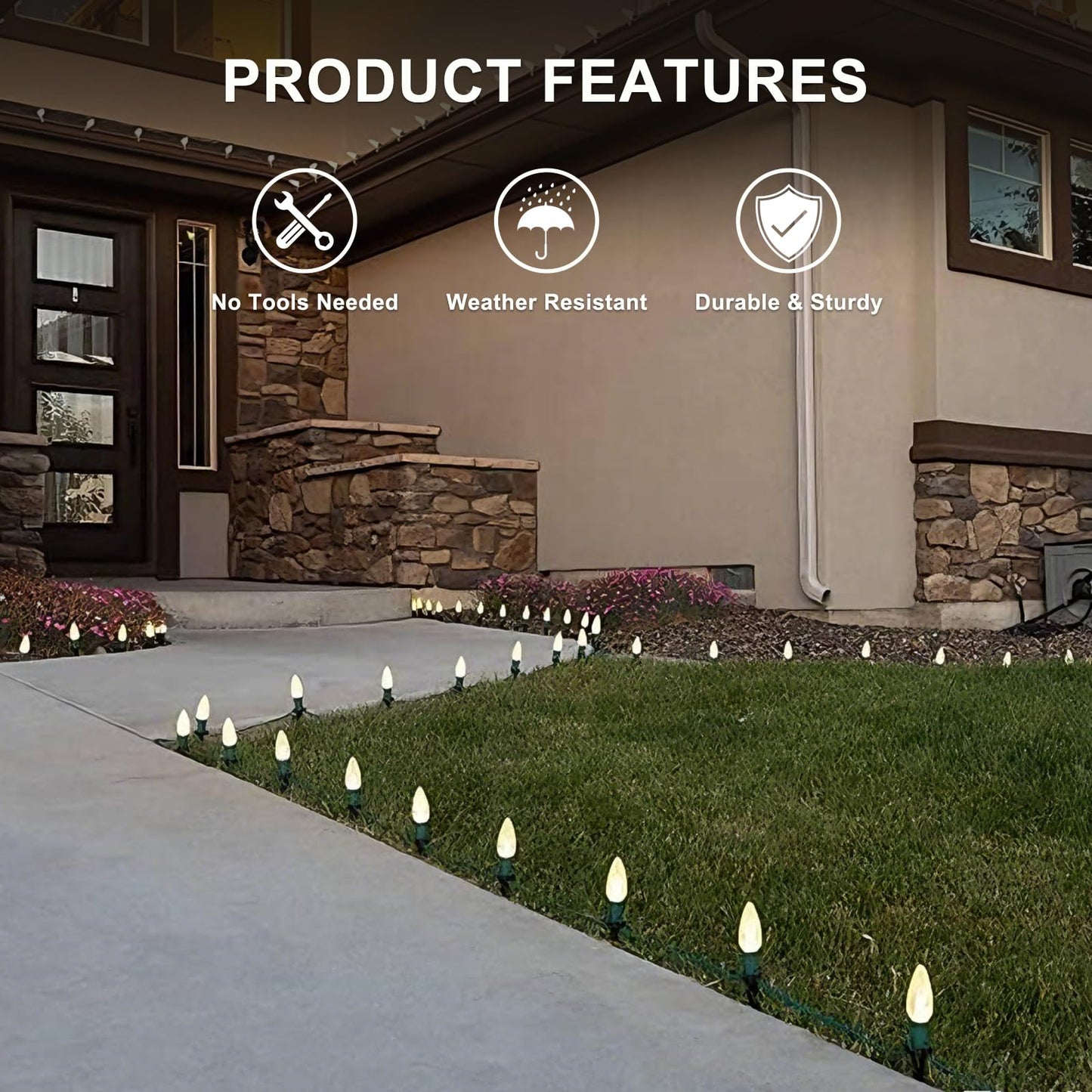 100 Pack Christmas Light Stakes, 4.5 Inch Lighting Stakes for C7 C9 Christmas Lights Outdoor, Yard Stakes,Garden,Lawn,Pathway, Patio, Path, Walkway, Christmas Decoration Green