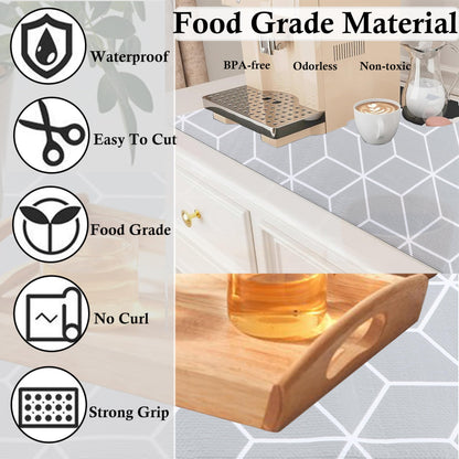 Shelf Cabinet Liner 11 Inch Wide X 20 Ft Non Adhesive Kitchen Drawer Liners Non Slip Water Oil-Proof Strong Grip Pantry Shelves Mat for Bathroom Cupboard Closet Refrigerator