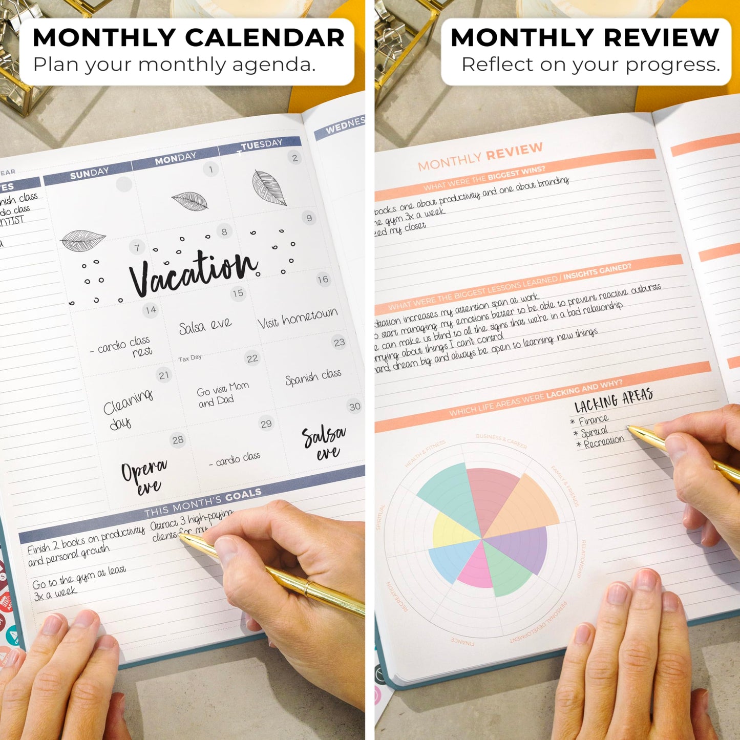 Clever Fox Planner PRO 2nd Edition – Undated Weekly Agenda Planner for Setting Goals, Tasks & Time Management – Life Organizer with To-do Lists & Habit Trackers – Large Format, 8.5x11″ (Dark Teal)