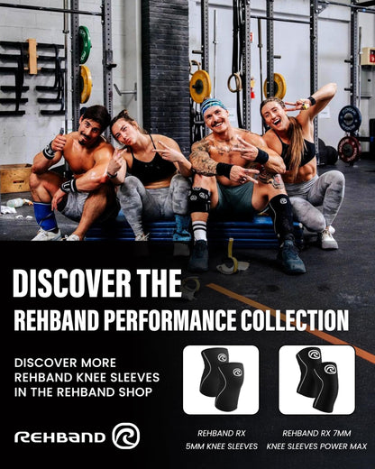 Rehband Classic 7mm V Knee Sleeve for Weightlifting, Competition Grade Powerlifting Knee Sleeve, Compression Sleeve for Crossfit, Squats, Gym & Heavy Lifts, Colour:Black/Red - 1 Pair, Size:XX-Large