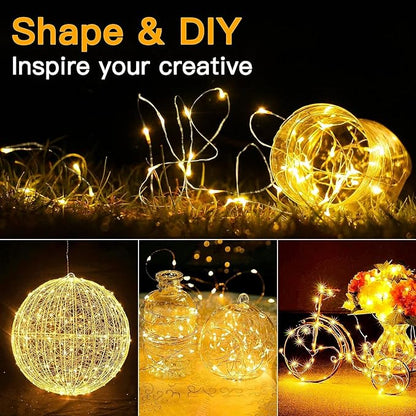 12 Pack Fairy Lights Battery Operated 7ft 20 LED Mini String Lights Twinkle Lights Silver Wire Firefly Starry Lights for Mason Jars Wedding Party Christmas Centerpiece Table Decorations, Warm White