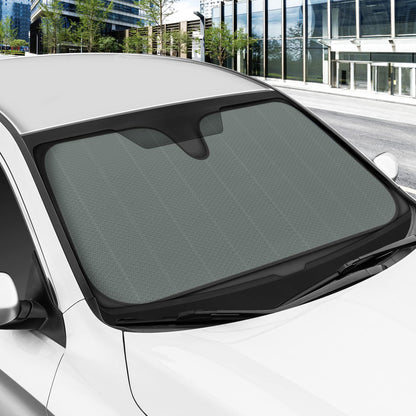 Motor Trend Gray Accordion Folding Car Windshield Sun Shade - Blackout Sun Visor for Car Windshield - Foldable Jumbo Sunshade and Front Window Truck Sun Screen for UV Sun Protection - 66 x 27
