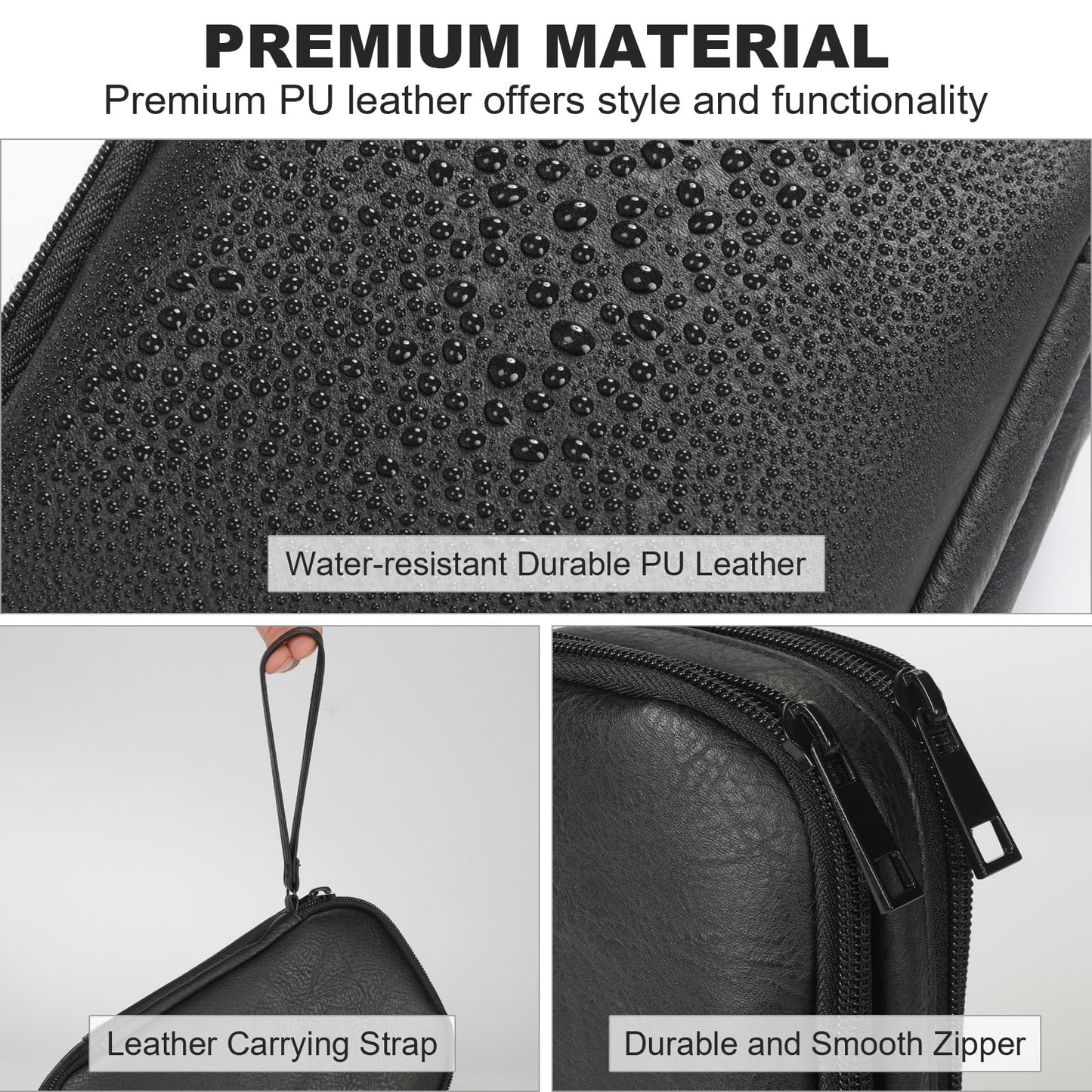 Ezday Travel Cable Organizer Bag, Electronic Accessories Carry Pouch, Portable Waterproof Double Layers All-in-One Storage Bag for Cord, Charger, Phone, Earphone (Black, Small)
