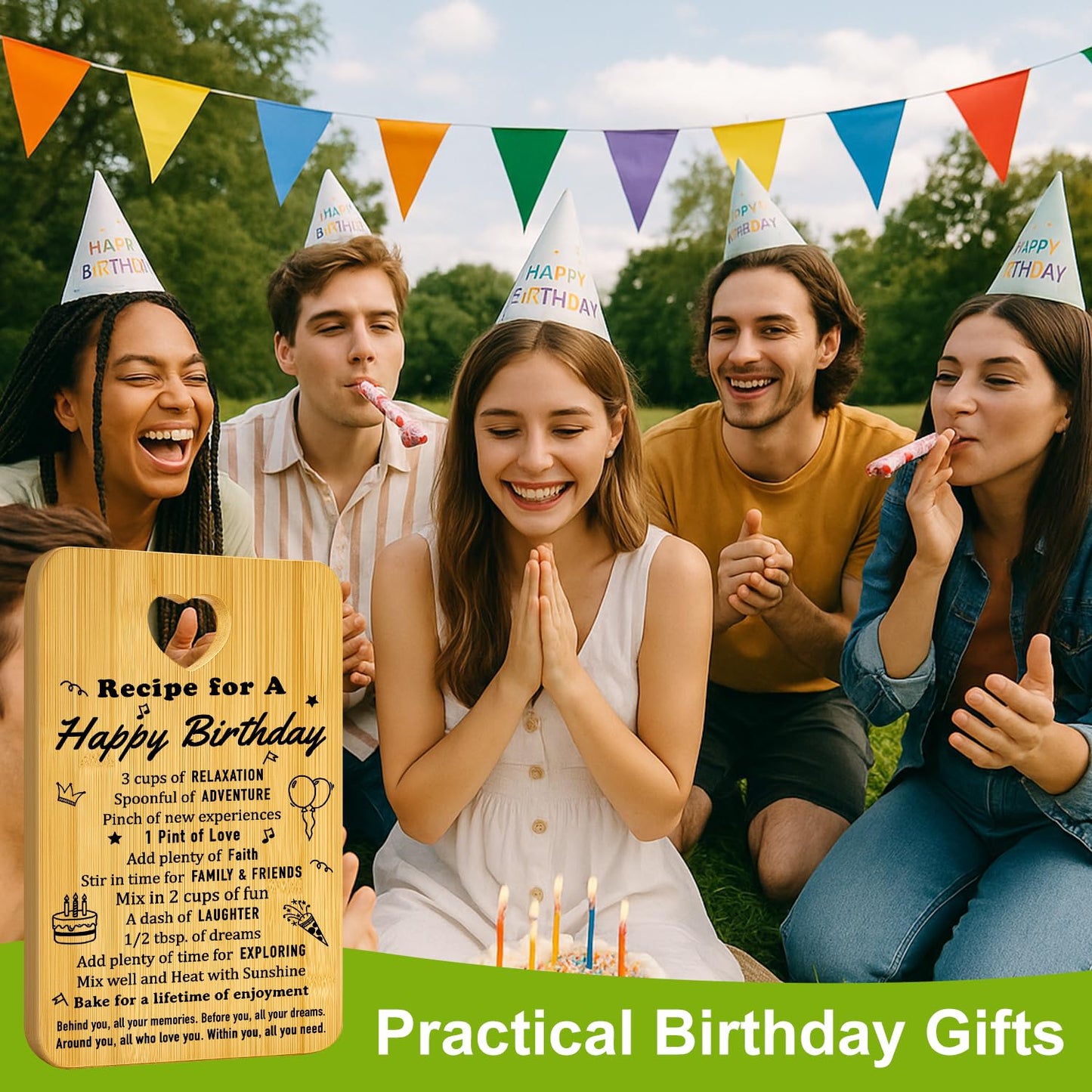 Unique Birthday Gift Decorative Bamboo Cutting Board Decor Kitchen Gifts for Friend Sister Kitchen Wood Gift Christmas Cheese Serving Boards Xmas Presents