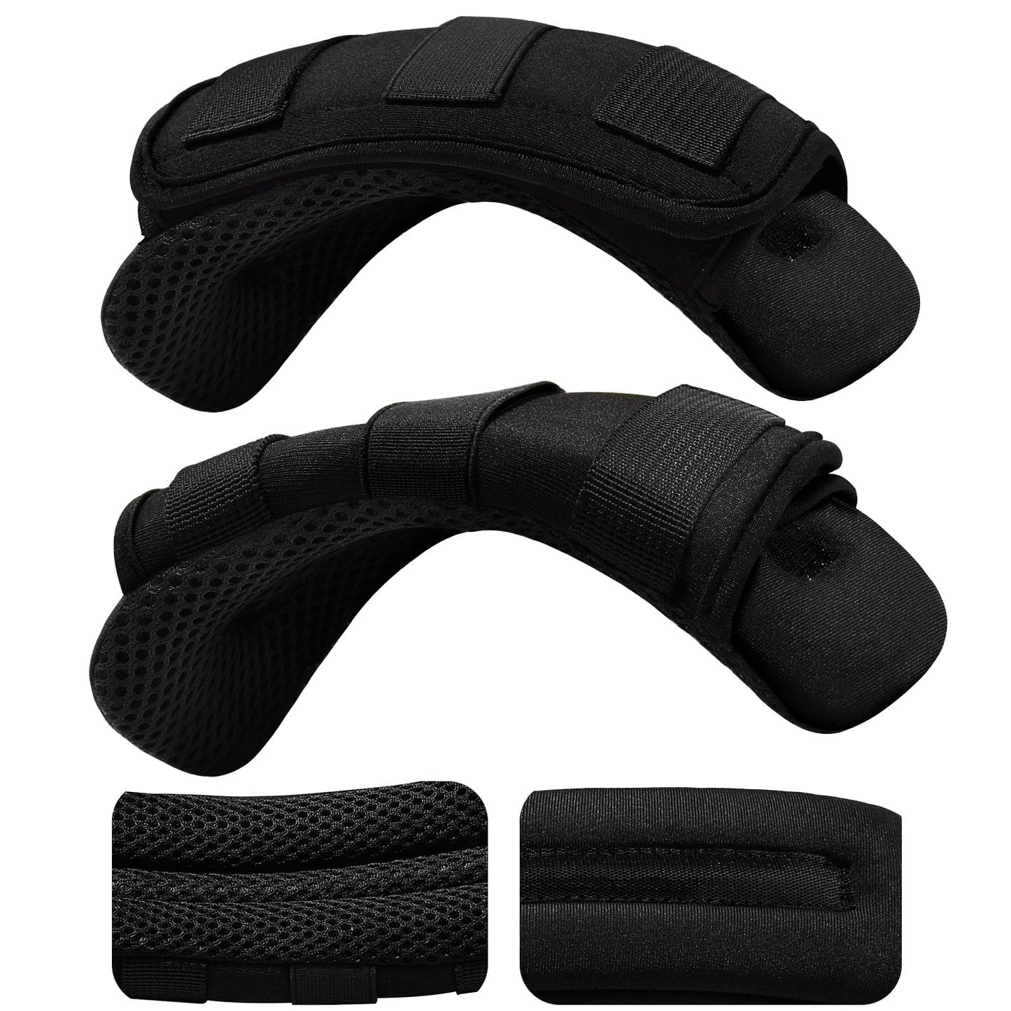 ZINMARK 2Pcs Thick Cushioned Shoulder Pads, Featuring Anti-Slip Design and Breathable Mesh,Extra Wide Padding for Shoulder Straps and Luggage Belts,Soft and Comfortable for Enhanced Support,Black