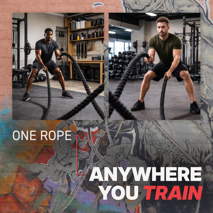 SPRI Battle Rope - Weighted Rope for Strength Training, Working Out, and High-Intensity Workouts for Building Stamina and Endurance - Durable Conditioning Rope - 18ft Long with 1.5" Thickness