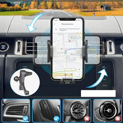 Phone Holder for car, Car Phone Holder Mount with Upgraded Metal Hook Clip for Air Vent, Car Mount Smartphones Holders,Black