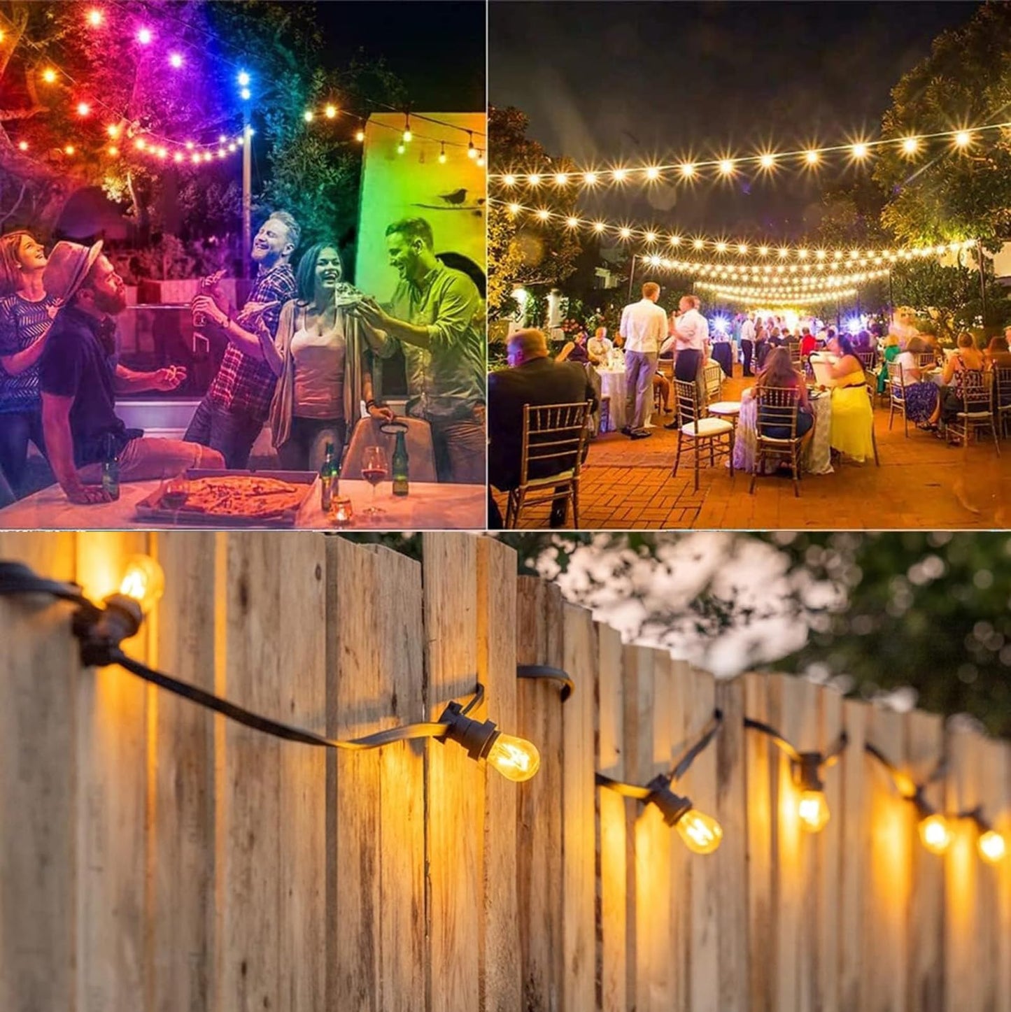 Sxminer 15 Pack S14 LED Bulbs Yellow Led String Light Bulbs 1W Plastic Shatterproof LED Replacement Bulb E26 Base Edison Decorative Bulb Outdoor String Light for Christmas Halloween Patio Party Decor