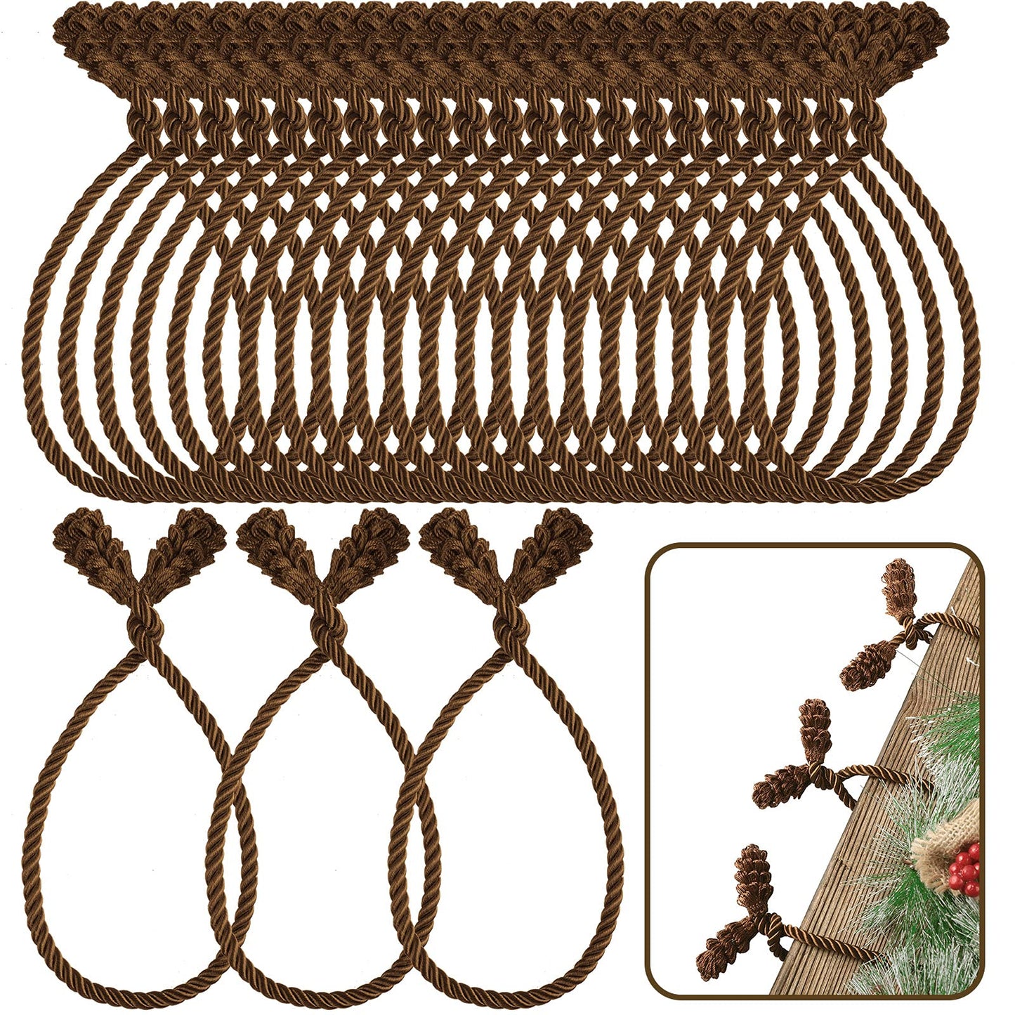 Shappy 24 Pieces Christmas in July Garland Ties for Banister Christmas Decorative Reusable Flexible Twist Ties for Garland Staircase Home Summer Decoration Holiday Craft Wrapping