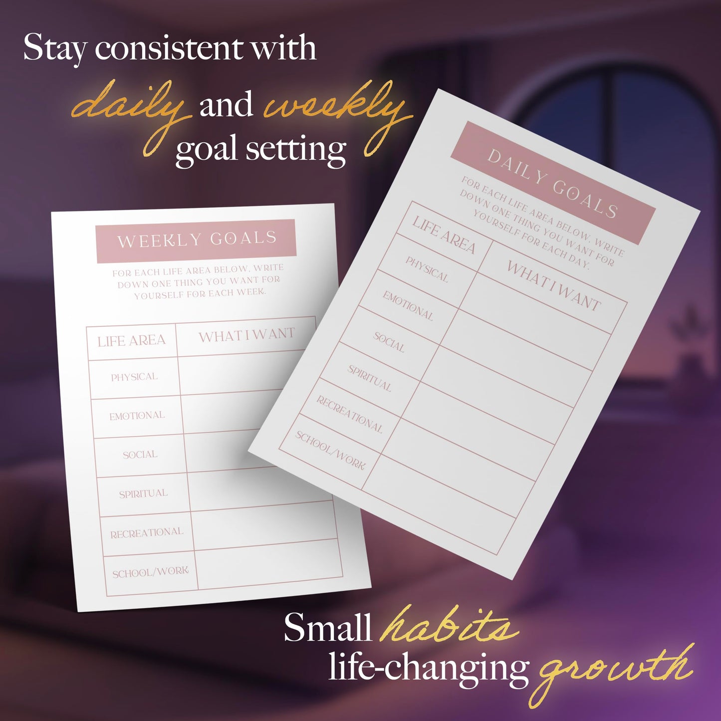 Planners with Purpose Self-Care Planner - Daily Wellness Journal with Guided Prompts, Gratitude, and Reflection - Mental Health Journal for Mindfulness, Positivity & Goal Setting Notebook for Women & Men A5 (Purple)