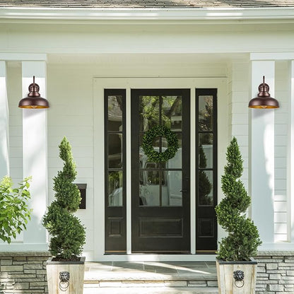 Outdoor Gooseneck Barn Light Outdoor Wall Sconce Farmhouse Exterior Wall Mount Light Vintage Wall Lighting Fixture Industrial Bronze Lantern for Porch, Entryway, Garage, 1 Pack, RZ007 ORB
