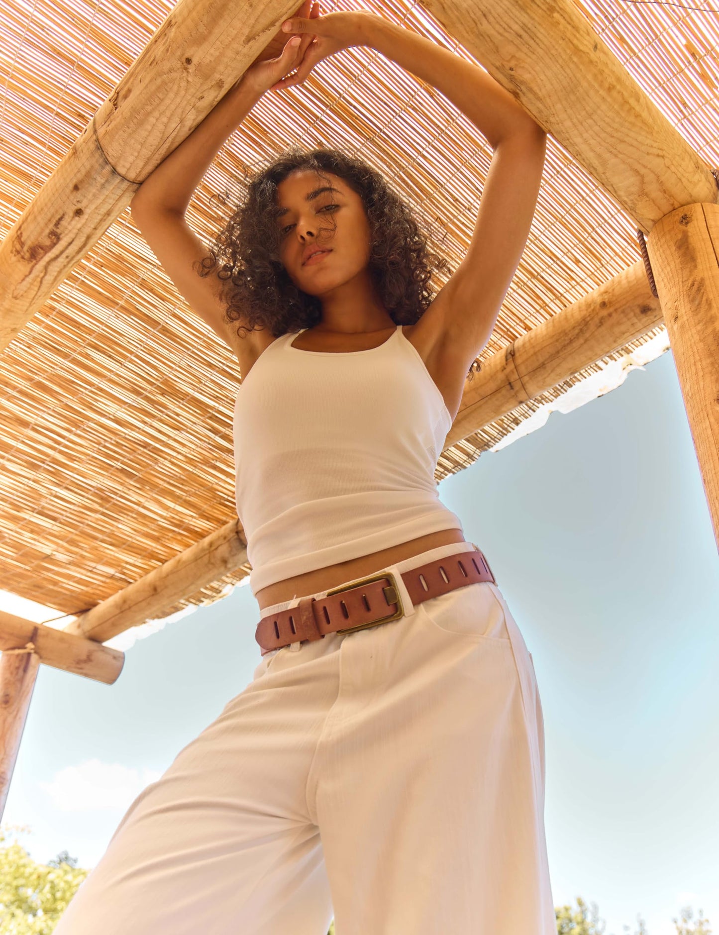 LyzerMia Womens Genuine Leather Belt for Jeans Pants Width 1.57" Western Cowgirl Wide Belts for Ladies with Gift Box, Tan, Fit for Low Waist 30"-34"