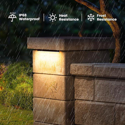 ZZXX 8 Inch 5W LED Hardscape Lighting 2700K Retaining Wall Lights 12-24V Low Voltage Step Light with Photocell Sensor IP68 Waterproof Paver Lights Outdoor for Deck Fence Patio Walls Stairs,8 Pack
