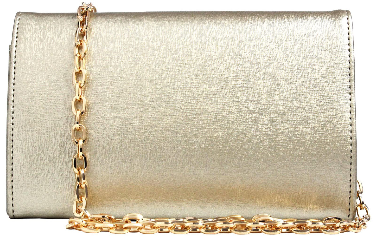 Autumnwell Clutch Purse Evening Bag for Women，Envelope Handbag With Detachable Chain（gold）