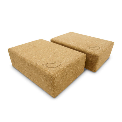 Bean Products Yoga Blocks, Standard & Large Sizes - Studio Grade, Non-Slip, Made from Eco Friendly Materials - 100% Natural Cork or Foam - Improves Stability & Alignment - Single Block or 2 Pack Sets