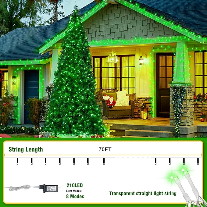 Outdoor String Lights (70FT, Green)
