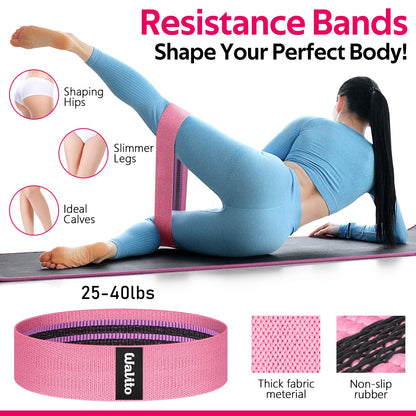 WALITO 8Pcs Barbell Pad Set for Hip Thrust - Squat Pad,Gym Accessories for Women with Bar Bad,Bench Press, with Gym Ankle Straps,Resistance Bands for Working Out,Lifting Strap,Carry Bag (1-Pink)