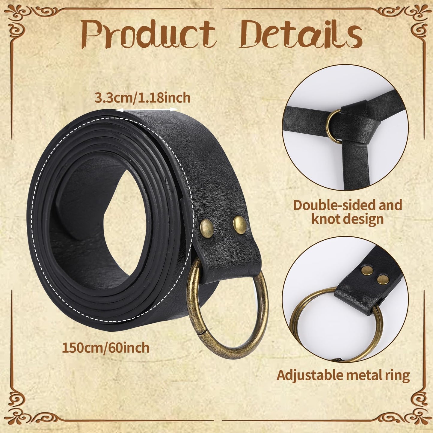 YAIZLBCA 4 PCS Renaissance Accessories, Medieval Renaissance Belt, Skirt Hike,Vintage Belt Pouch & Leather Bracers,Pirate Viking Fairy Costume Ren Faire Accessories