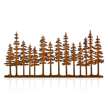 dryelves Metal Pine Tree Decor, Cabin Forest Tree and Nature Rustic Tabletop Decor, Mantel Centerpieces Shelf Decorations, Housewarming Gifts for Home Farmhouse Living Room Bedroom(Rusty)