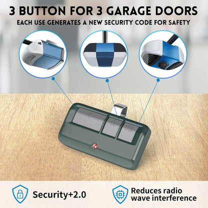 2 for Chamberlain LiftMaster Craftsman Garage Door Opener Remote 893LM 893Max 971LM Universal, Green