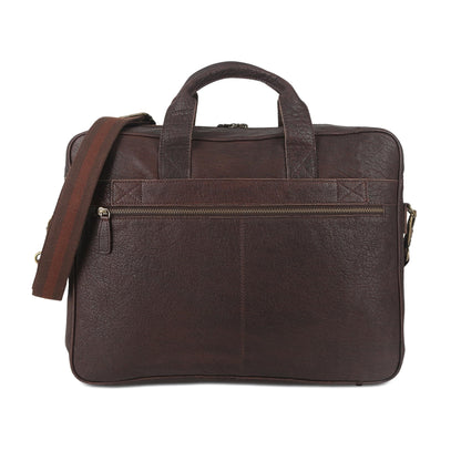 Leather briefcase 18 Inch Laptop Messenger Bags for Men and Women Best Office briefcase Satchel Bag (Brown)