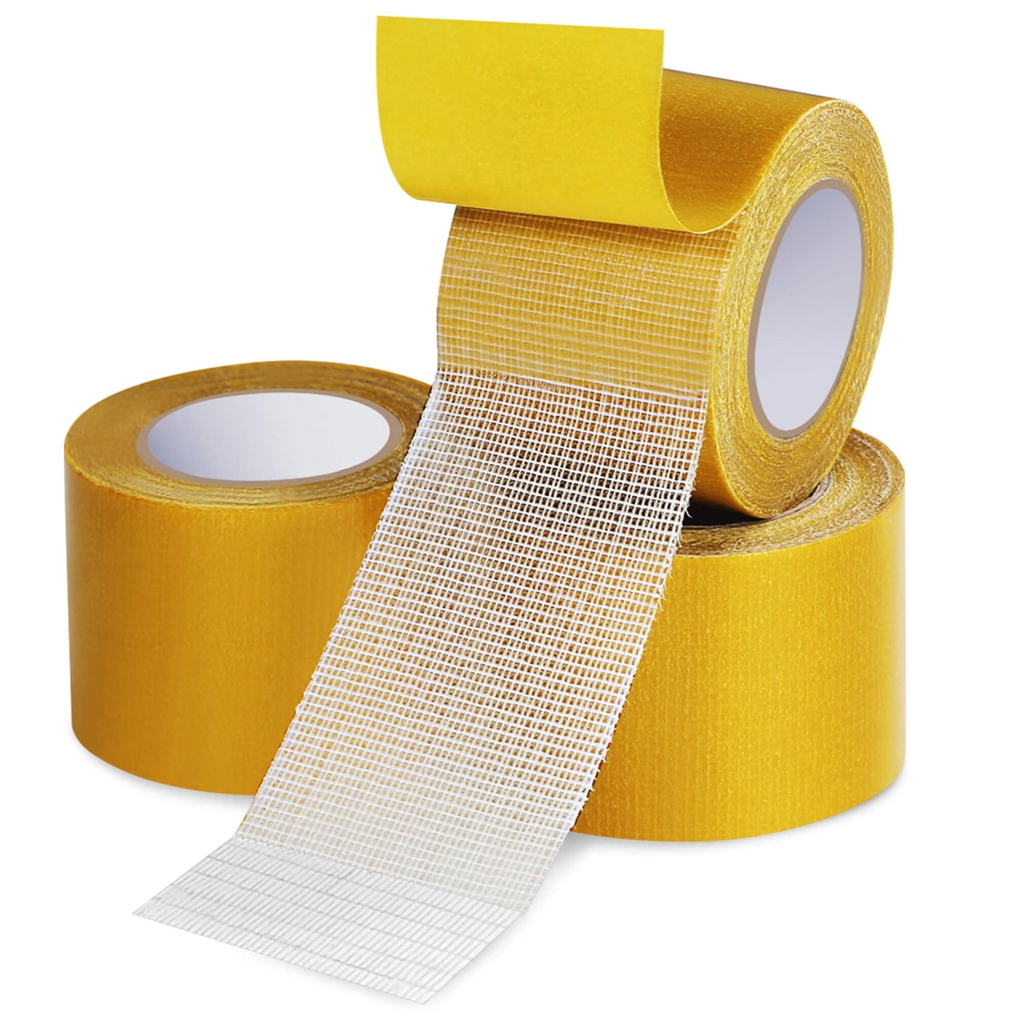 3 Rolls Tearable Double Sided Tape - 2”x 33 Ft Per Roll Heavy-Duty Removable Adhesive No-Scissors Hand-Tear Design Strong Hold No Residue Waterproof Multipurpose Mounting Tape for Carpets Photo Walls