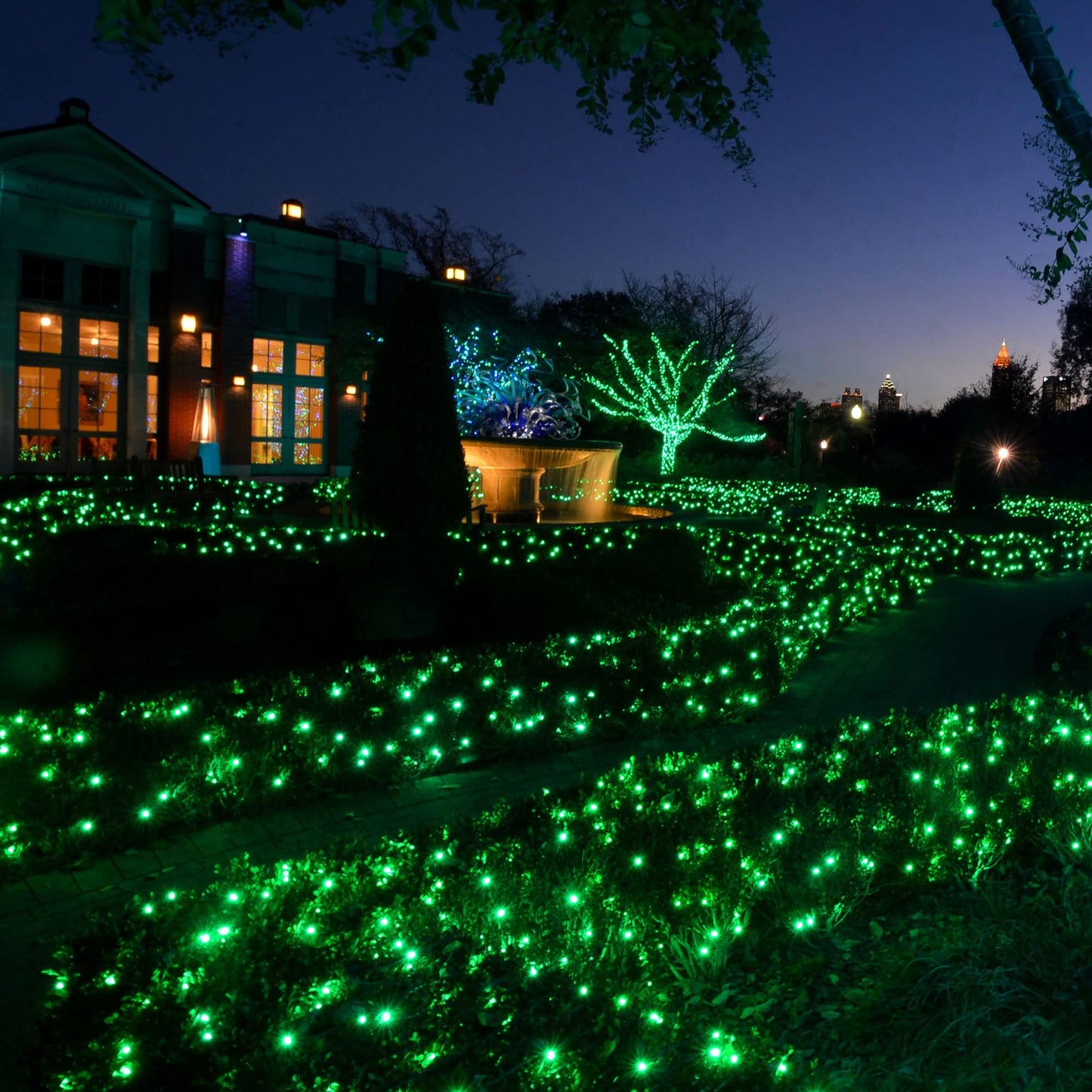 TW SHINE Green Christmas Lights, 18.5FT 100 Count Incandescent Halloween Lights, Waterproof St. Patrick's Day Decorations for Outdoor Indoor Xmas Tree Patio Home Party Garden Yard Decor