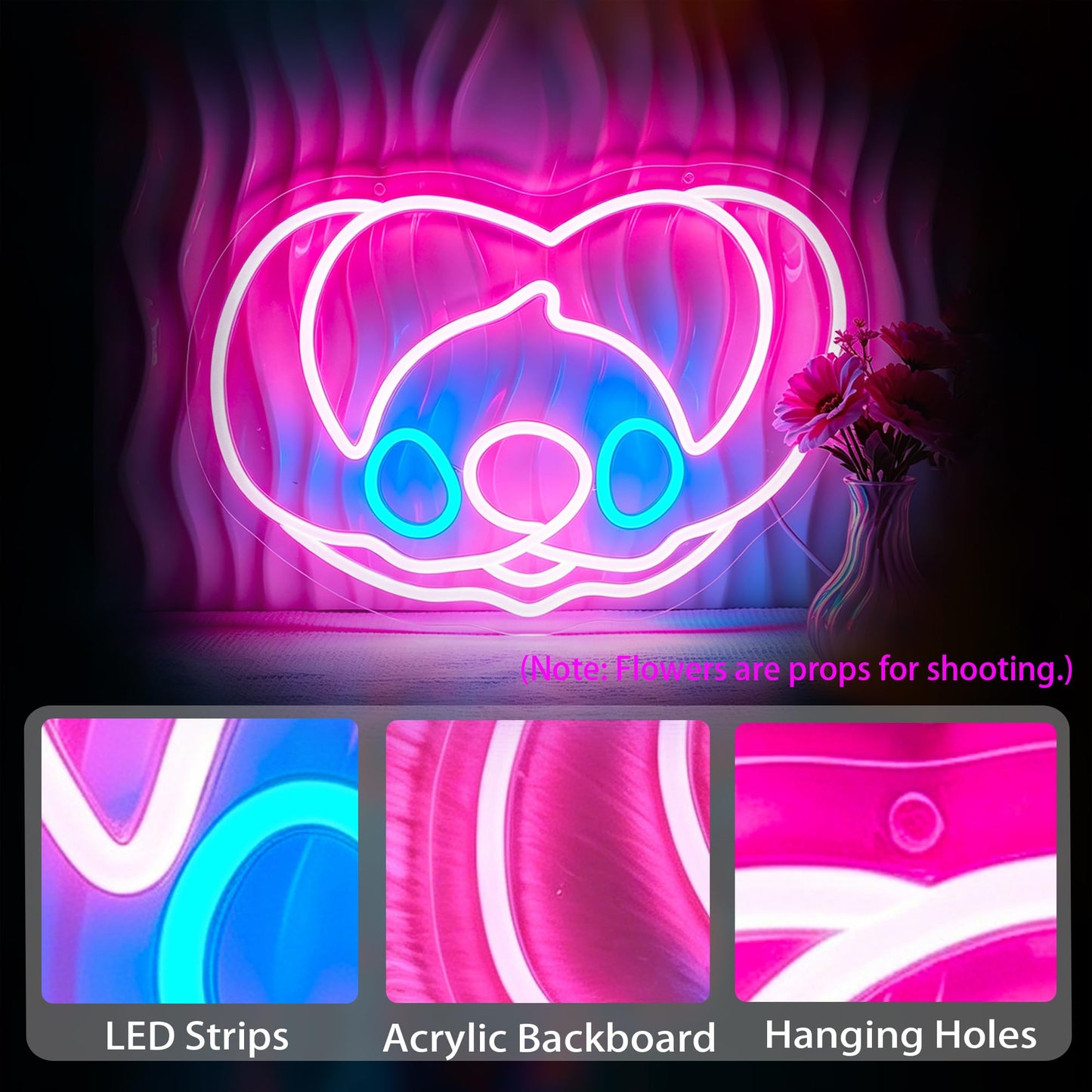 Bkuupau Neon Sign, Anime Neon Signs for Wall Decor LED Light up Signs Home Decor for Bedroom, Man Cave, Gaming Room, Party, Club, Pub, Bar Decoration Christmas Halloween Easter Gift USB Operated