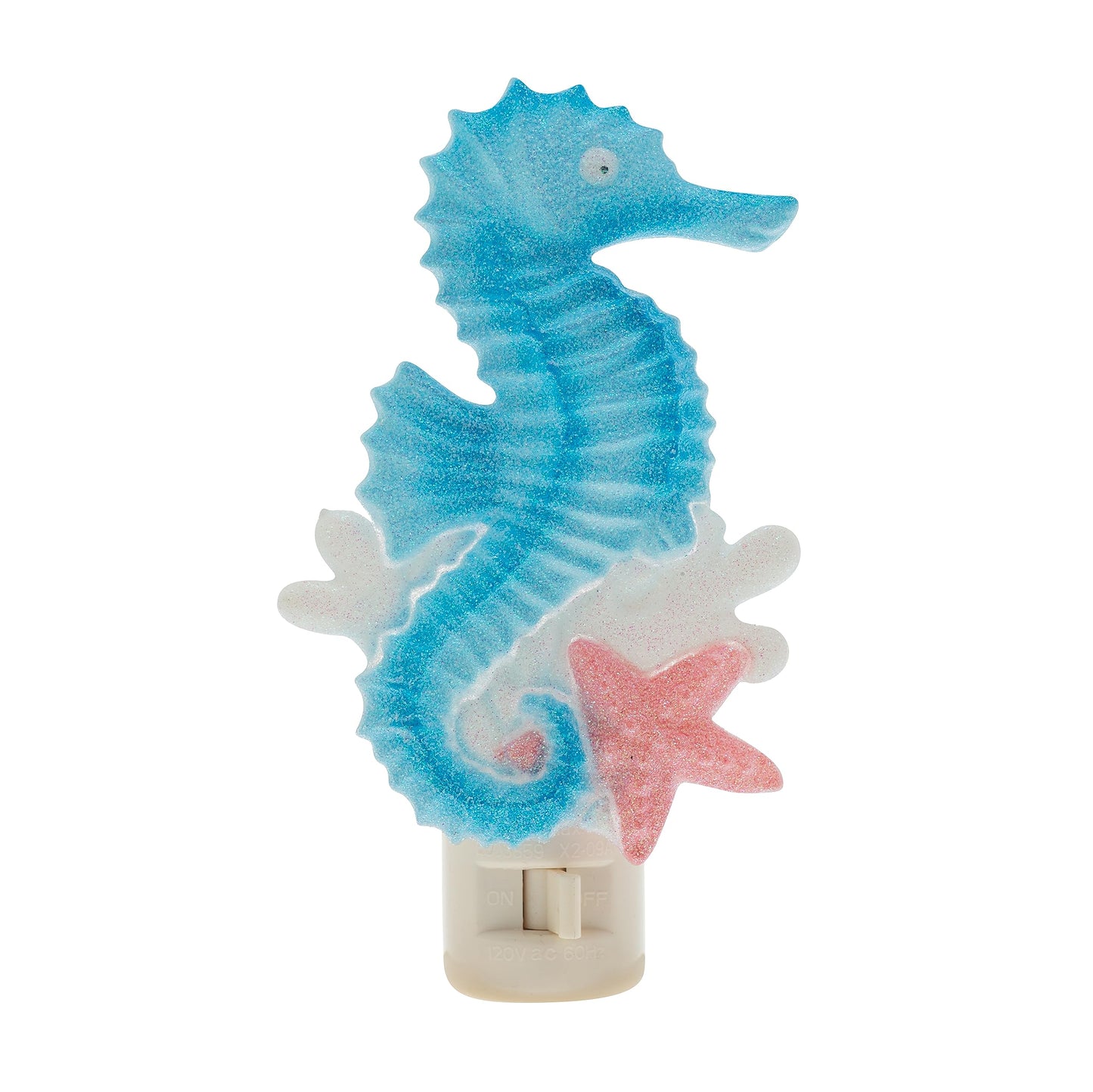 Creative Hobbies Coastal Seahorse Night Light - Includes 5W C7 and Rotational Socket with On/Off Switch